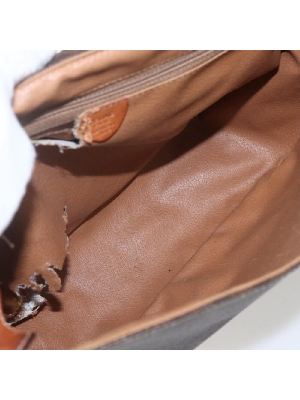 Authentic CELINE Macadam Canvas Shoulder Bag PVC Leather Brown Gold - Picture 16 of 16